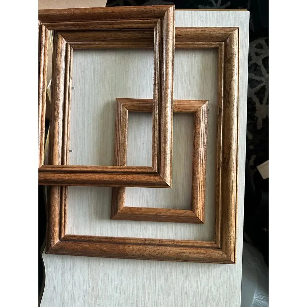 Set/3 oak frames natural rustic decor wooden minimal home wall 5x7 8x10 11x14